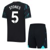 Original Trikotsatz Manchester City Stones 5 Ausweichtrikot 2023-24 Für Kinder